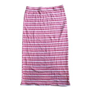 Noisy May Pink and White Striped Ribbed Pencil Tube Skirt S